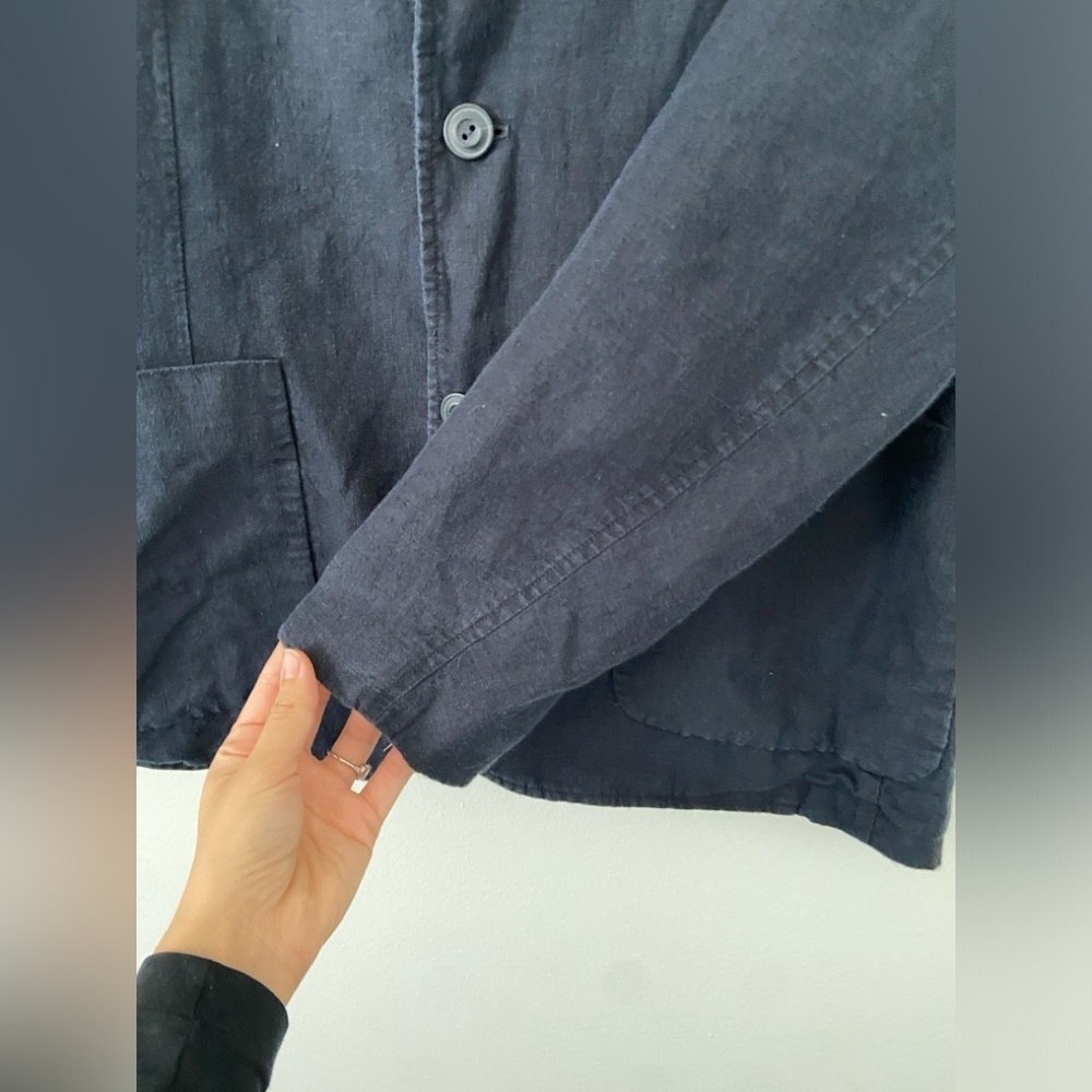 Vince Navy Relaxed 100% Hemp Blazer Coastal Resort Summer Jacket Sports Coat M - Picture 4 of 7